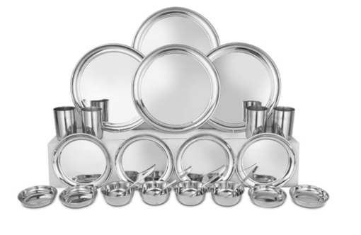 Shri & Sam Stainless Steel Shagun Dinner Set (24 Pcs Set)
